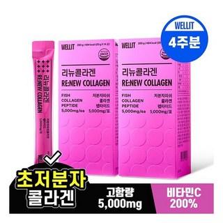 웰릿 리뉴콜라겐 저분자 피쉬콜라겐 펩타이드 14p, 280g, 1개 상품 이미지