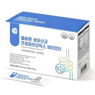 올바른건강식품 생유산균 프로바이오틱스 비타민D 90p, 135g, 1개 상품 이미지