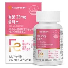 대웅생명과학 철분 25mg 플러스 27g, 90정, 1개 상품 이미지