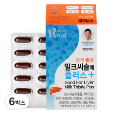 리얼닥터 간에 좋은 밀크씨슬에 플러스, 30정, 6개 이미지