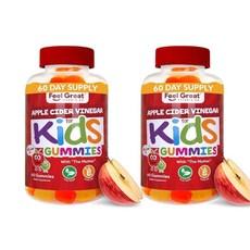 Feel Great Vitamin Co Apple Cider Vinegar Gummies for Kids 필그레이트 비타민 키즈 애플사이더비니거 사과식초 ACV 구미, 2개 상품 이미지