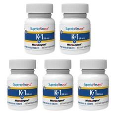 Superior Source Vitamin K1 500mcg 수피리어 소스 비타민 K1 500mcg, 알약/캡슐, 5개, 30정 상품 이미지