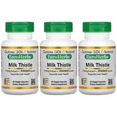 2+1 캘리포니아 골드 밀크씨슬 추출물 유럽품질 175mg 식물성 60 캡슐 리틀약사 고약사, 3개, 60정 이미지