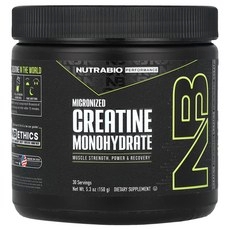 NutraBio 운동 능력 미분화 크레아틴 일수화물 150g(5.3oz), NutraBio운동능력미분화크레아틴일수화물150g53o 상세 이미지