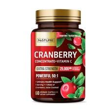 Built By Nature 크랜베리 25000mg 501 농축 추출물 비타민C 무설탕 60캡슐, Built By Nature 크랜베리 25000mg 5 상품 이미지