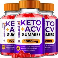 3팩 케토 피크 ACV 구미 고급 포뮬러 사과 사이다 식초 1000MG 비타민 보충제 케토시스 지원 엽산 B12 비트 뿌리 180개