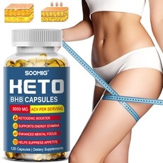 Keto 빠른 체중 감량 캡슐 - 3000mg 신진대사 증진 건강한 소화 지방 연소 식욕 감소 면역 체계 개선 에너지 증가 정신을 맑게 유지 채식주의자에게도 적합, 1병, 120정, 1개 상세 이미지