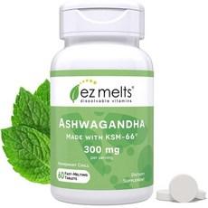 EZ Melts Dissolvable KSM-66 Ashwagandha® 300 mg Sugar-Free Stress Sleep and Mood Support Suppleme 이미지