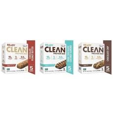 Generic Ready Clean 단백질 바 버라이어티 팩 초콜릿 땅콩 버터 칩 다크 코코넛 아몬드 케이스당 5인분 총 3케이스 188730, Generic Ready Clean 단백질 바, 버라이, 3개