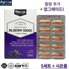 빌베리 50000mg 빌베리루테인 눈영양제 60캡슐, 60정, 5개