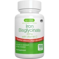 Igennus High Absorption Chelated Iron Bisglycinate 20mg Vitamin C 6 Month Supply Gentle Formula Cl, Igennus High Absorption Chelat 상세 이미지