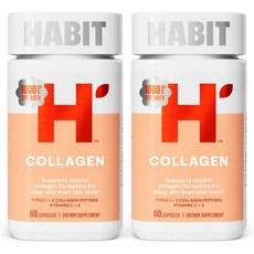 Habit Collagen Supplement 60 Capsules - New Look 2000mg Collagen Peptides Vitamin C & Vitamin E Sk, Dual Pack 상품 이미지