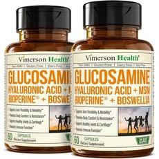 Glucosamine Sulfate with Hyaluronic Acid Bioperine MSM & Boswellia. 5-in-One Joint Support Supplem, 60 Count (Pack of 2), 1개 상품 이미지