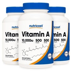 뉴트리코스트 비타민 A 10 000IU 500소프트젤 3병, 500정, 3개 상세 이미지