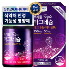 파이토웨이 트리플 마그네슘 신경 근육 에너지 3중 복합 케어 비타민B6, 60정, 1개 상품 이미지
