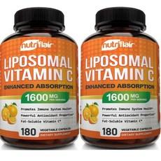 뉴트리플레어 2통 리포조말 비타민C 1600mg 180캡슐 리포솜비타민C, 2개, 180정 상품 이미지