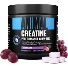 ANIMAL 크레아틴 모노하이드레이트 120 츄어블 태블릿정 포도맛, 성인남녀공용, 1개, 120정 상세 이미지