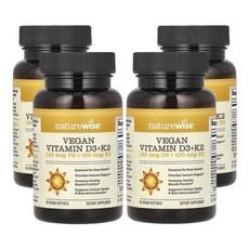 네이처와이즈 비건 비타민D3 + K2 비건 소프트젤 60 정, 60정, 4개 이미지