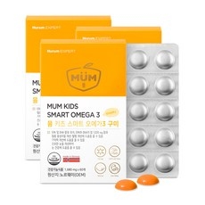 뮴 키즈 스마트 오메가3 구미 EPA+DHA 1 020mg 과일맛 젤리, 3박스, 60정 상세 이미지