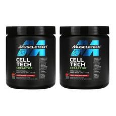 MuscleTech Cell-Tech Creactor Creatine HCl 머슬테크 셀테크 크레악토 크레아틴 HCl 포뮬러 과일 펀치 익스트림, 269g, 2개
