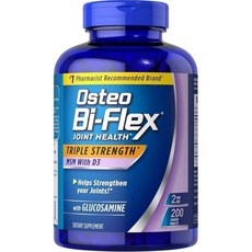 Osteo Bi-Flex Triple Strength 글루코사민 1500mg MSM 비타민 D3 1000 UI 정제 200개 (1팩) 635119, 1개 상세 이미지