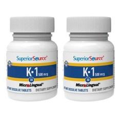 Superior Source Vitamin K1 500mcg 수피리어 소스 비타민 K1 500mcg, 알약/캡슐, 2개, 30정 상품 이미지