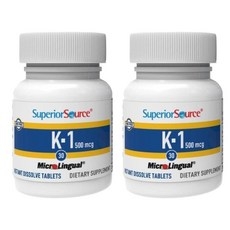Superior Source Vitamin K1 500mcg 수피리어 소스 비타민 K1 500mcg, 알약/캡슐, 2개, 30정 상세 이미지