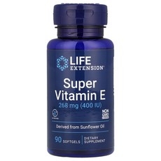 Life Extension 슈퍼 비타민E 268mg(400IU) 소프트젤 90정 상세 이미지