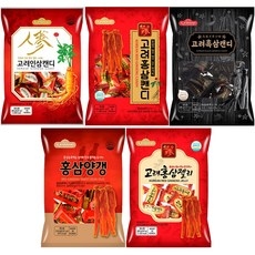 일광제과 고려홍삼캔디 280g 1p + 고려인삼캔디2 280g 1p + 고려흑삼캔디 280g 1p+ 고려홍삼젤리 280g 1p + 홍삼양갱 250g, 1세트, 1.37kg 상세 이미지
