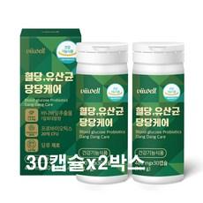 비웰 혈당 유산균 당당케어 바나바잎 바나바잎 추출물 프로바이오틱스 코로솔산, 30정, 2개