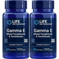 Life Extension 수명 연장 감마 E 혼합 토코페롤 & 토코트리에놀 60 소프트젤 (2팩), 60 카운트(2팩), 표준 포장, 2개, 60정 상품 이미지