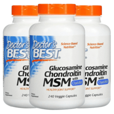 닥터스베스트 관절건강 글루코사민 1500mg +콘드로이친 1200mg +MSM 1000mg +칼륨 240 베지캡슐 x3팩, 1개 상세 이미지