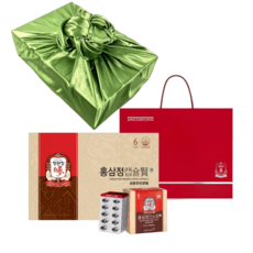 정관장 홍삼정캡슐 현 500mgx100캡슐x2 선물세트 최고급 보자기 포장 + 전용 쇼핑백, 최고급공단 보자기포장 + 전용 쇼핑백, 2개, 100정 상세 이미지