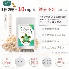 페리틴 철 무 저장철 비타민 D 영양 기능 식품 정제 60알 엽산 200μg 유산균 400억개 사프리 10mg 페리틴 철, 1개 상세 이미지