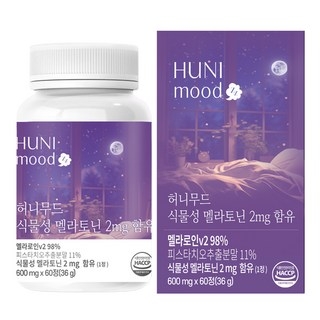 허니무드 식물성 멜라토닌 2mg, 60정, 1개 상세 이미지