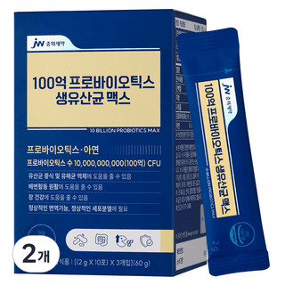 JW중외제약 100억 프로바이오틱스 생유산균 맥스 30p, 60g, 3개