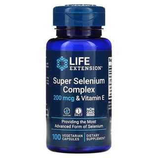 라이프익스텐션 슈퍼 셀레늄 콤플렉스 200mcg & 비타민 E 베지테리안 캡슐, 100정, 1개 상세 이미지