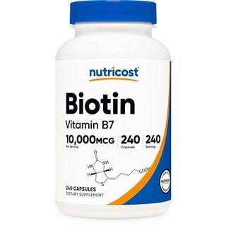 뉴트리코스트 비오틴 비타민 B7 10000mcg 캡슐, 240정, 1개 상품 이미지