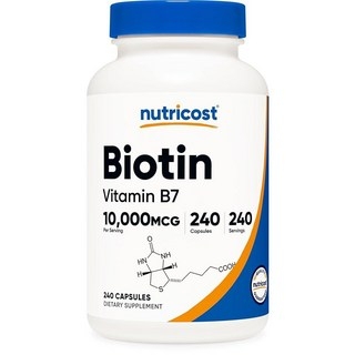 뉴트리코스트 비오틴 비타민 B7 10000mcg 캡슐, 240정, 1개 상세 이미지