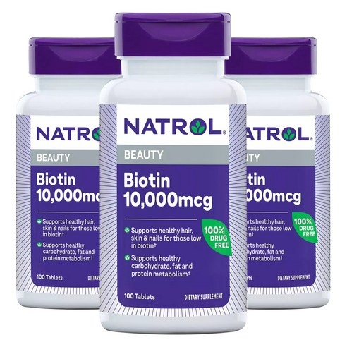 나트롤 비오틴 뷰티 10000mcg 타블렛, 100정, 3개 상세 이미지